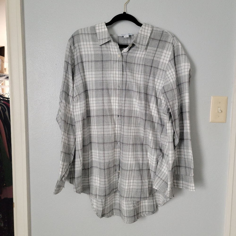 Old Navy Grey Plaid Flannel Never Worn